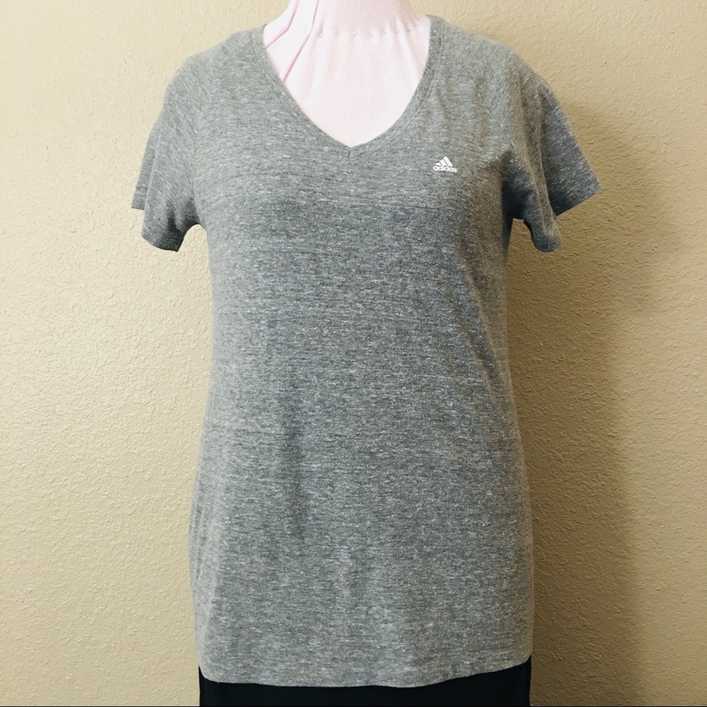 ADIDAS V-Neck Stretchable Cotton T-Shirt